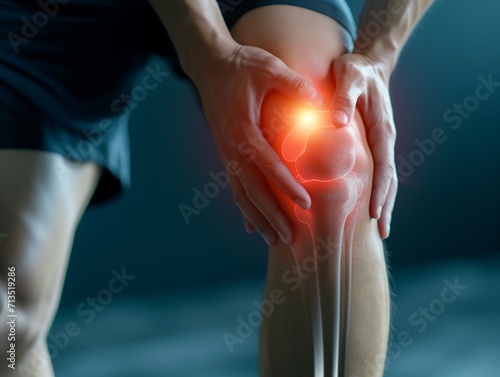 Knee pain concept. photo