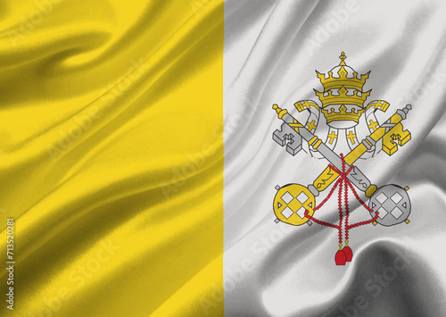 Tablou pe pânză Vatican City flag waving in the wind.