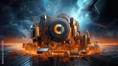 the innovation in digital currency, with abstract symbols forming a composition that exemplifies futuristic design,the transformative potential of digital currencies with a focus on innovation.