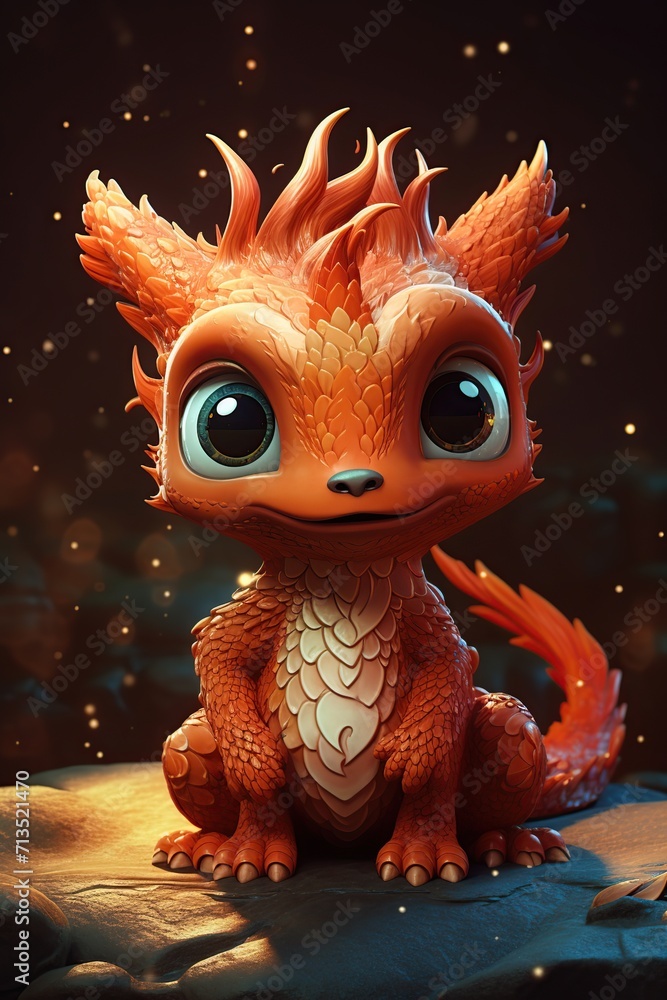 Illustration of dragon on dark background. New year 2024 Illustration of dragon on dark background. New year 2024