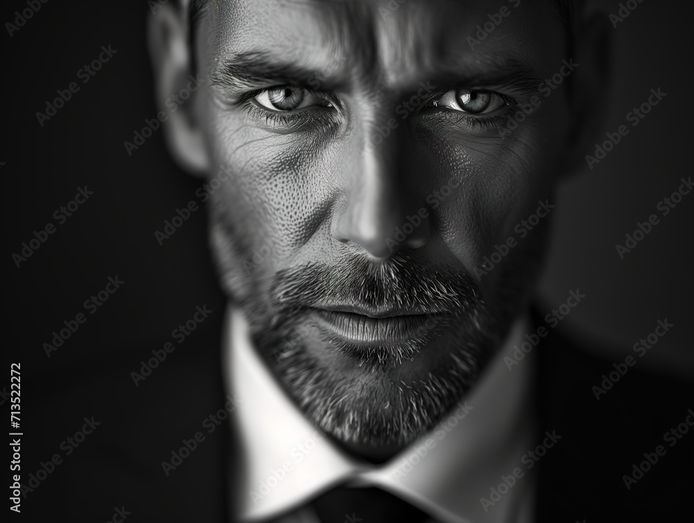 An expressive photo in black and white of a man in business. An expressive photo in black and white of a man in business.