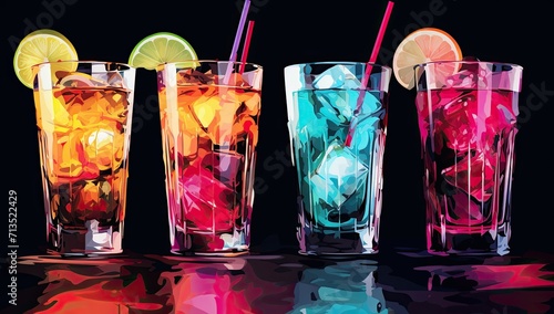 colorful drinks and cocktails