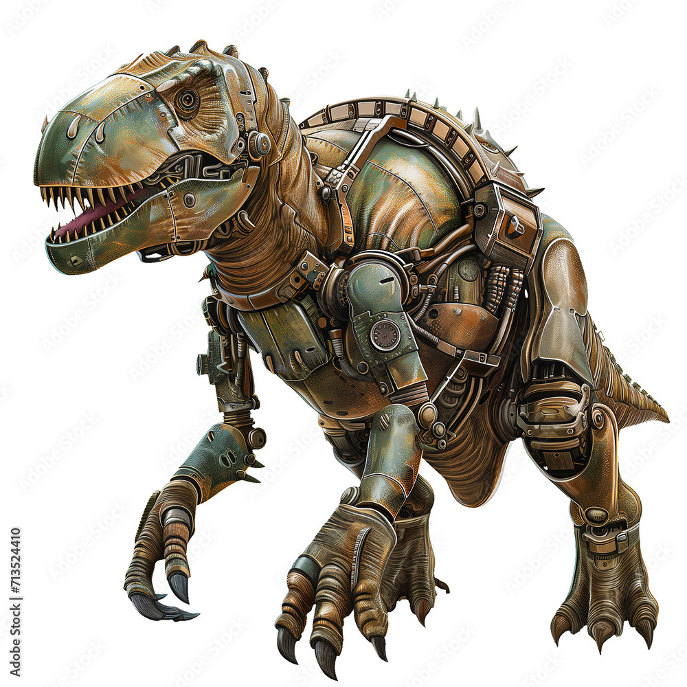 Illustration of dinosaur png in steampunk style Illustration of dinosaur png in steampunk style