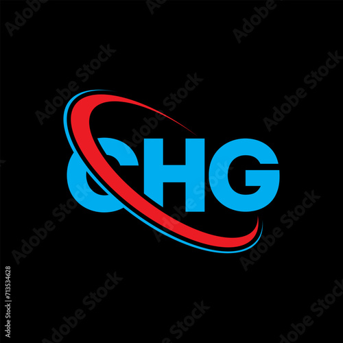 CHG logo. CHG letter. CHG letter logo design. Initials CHG logo linked with circle and uppercase monogram logo. CHG typography for technology, business and real estate brand. photo