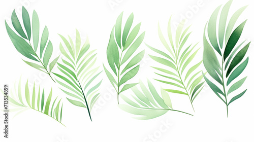 Artistic Palm Leaf Arrangement  Artistic arrangement of dark green palm leaves  closeup suitable for stylish wallpaper designs  Modern botanical art or creative interior decoration  AI Generated