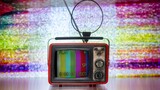 Retro television with static background