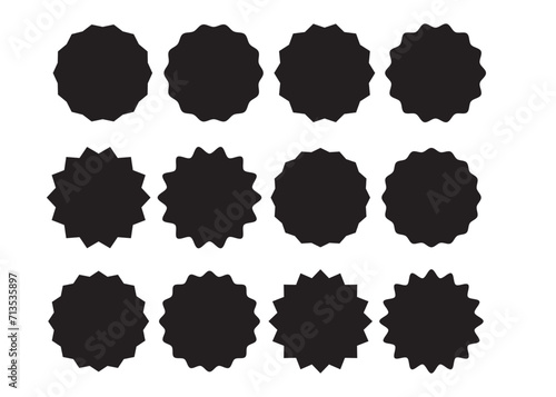 starburst vector set, Set of black price sticker, sale or discount sticker, sunburst badges icon. Special offer price tag. Red starburst promotional badge set, shopping labels