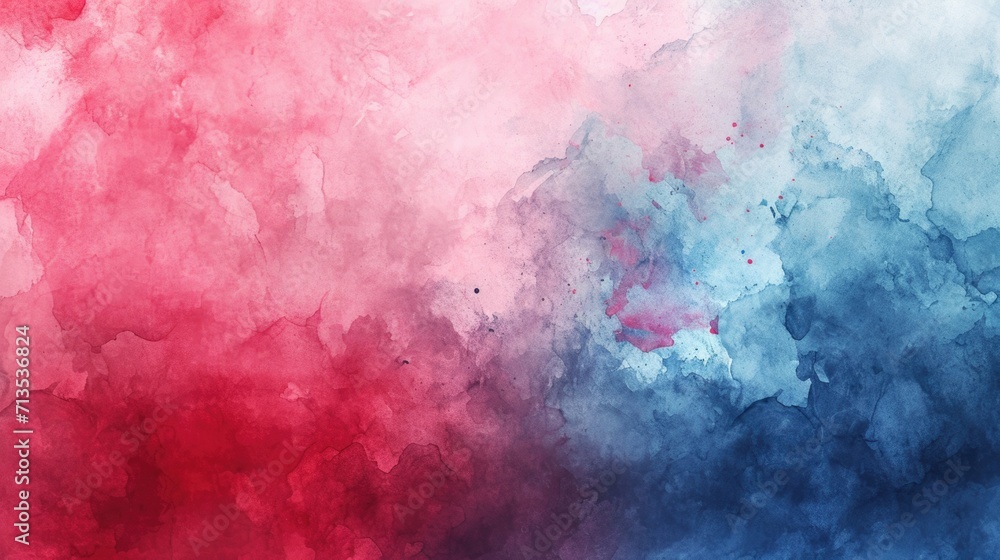 Abstract Watercolor Texture Background in Red and Blue Hues