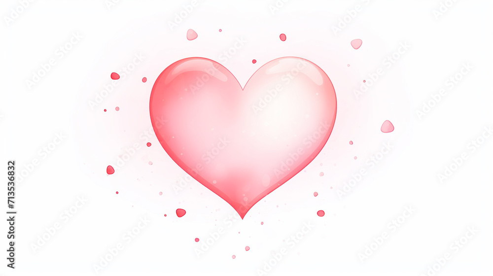Minimal Red Heart with Pink Confetti, Minimalistic red heart surrounded by pink confetti, AI Generated Minimal Red Heart with Pink Confetti, Minimalistic red heart surrounded by pink confetti, AI Generated