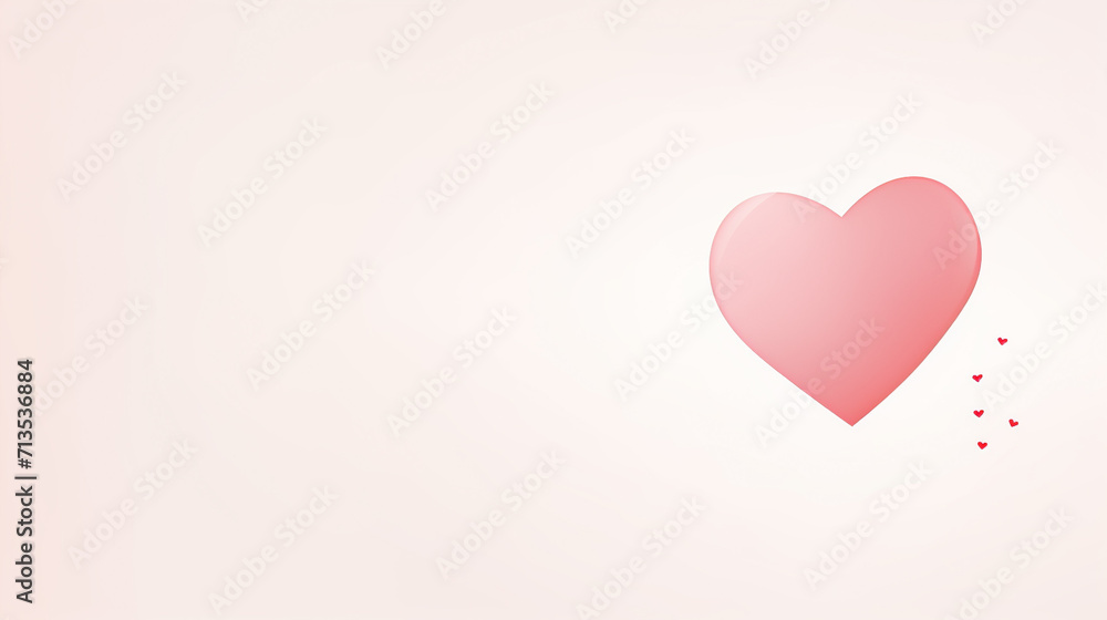 Minimal Red Heart with Pink Confetti, Minimalistic red heart surrounded by pink confetti, AI Generated