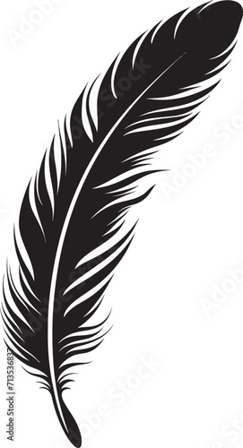 Avian Whispers Elegant Feather Logo Quill of Tranquility Plume Icon Design