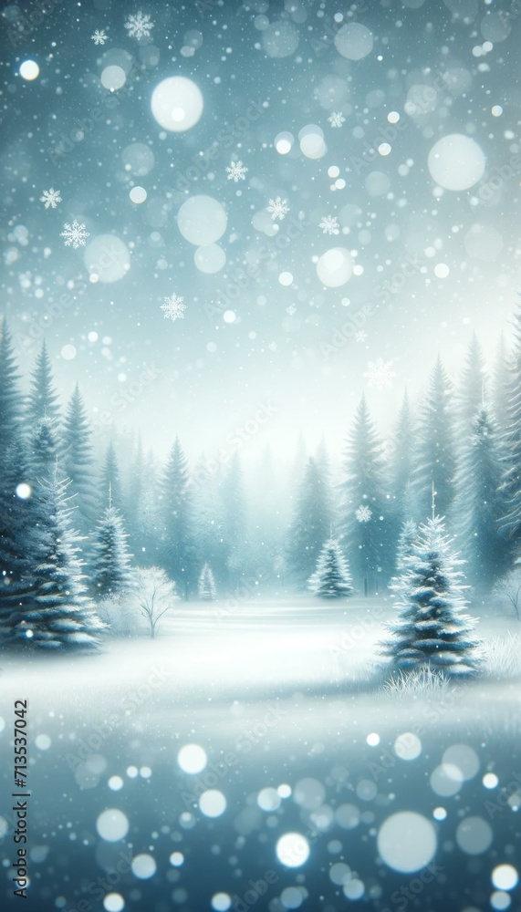Enchanting Winter Wonderland Scene, Holiday Season Concept