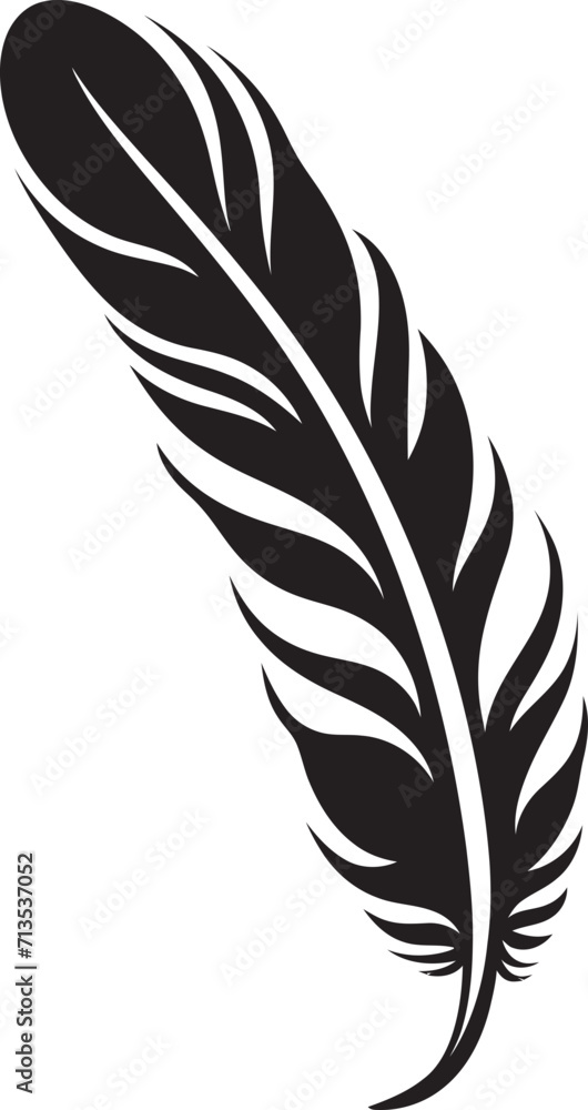 Winged Whispers Bird Feather Symbol Ethereal Aviary Vector Emblem Design