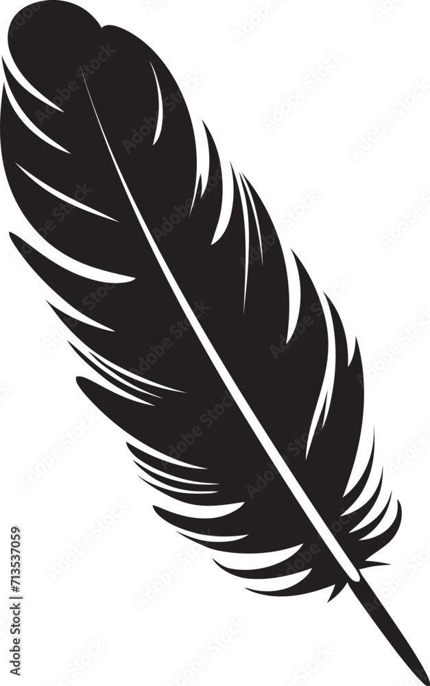 Obraz premium Celestial Cascade Elegant Feather Logo Feathered Odyssey Floating Plume Icon