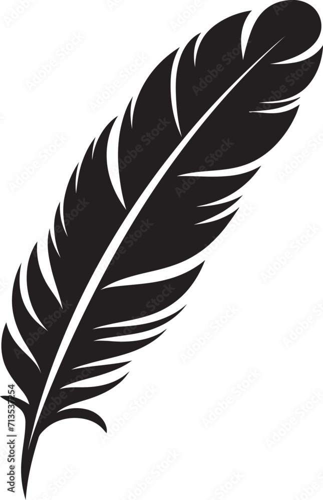 Feathered Flourish Skyward Emblem Winged Whispers Elegant Plume Design