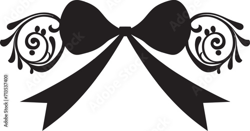 Silk Serenade Bowed Gift Logo Celestial Cascade Ribboned Elegance Icon
