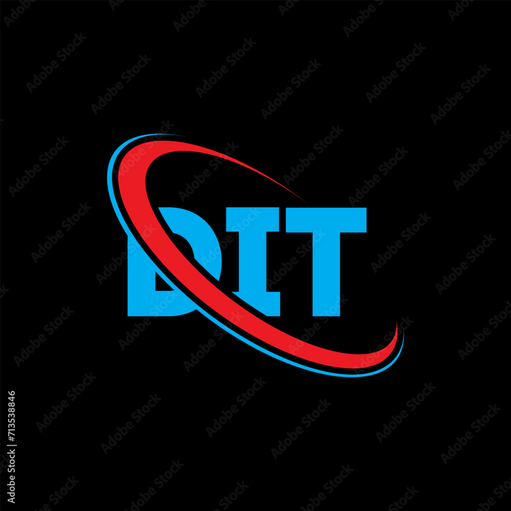 DIT logo. DIT letter. DIT letter logo design. Initials DIT logo linked ...