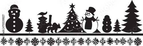 Gilded Garland Vector Decorative Symphony Reindeer Revelry Emblematic Christmas Design