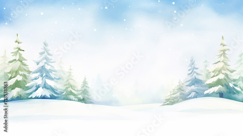 Snow, Cartoon drawing, Water color style, AI Generated