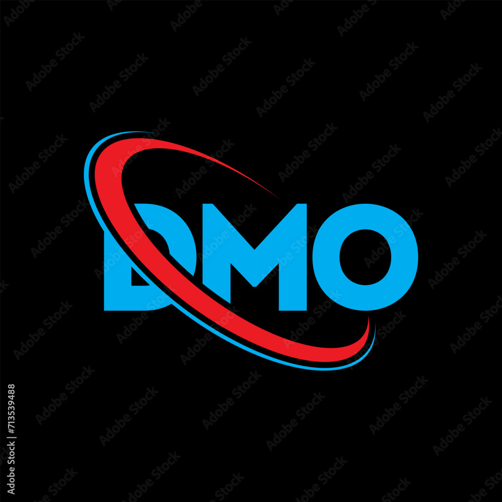 DMO logo. DMO letter. DMO letter logo design. Initials DMO logo linked