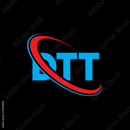 DTT logo. DTT letter. DTT letter logo design. Initials DTT logo linked with circle and uppercase monogram logo. DTT typography for technology, business and real estate brand. photo