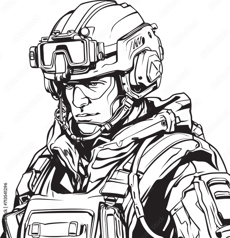 Digital Dynamo Tactical Technophile Insignia Neural Nexus Electric Warlord Soldier Vector