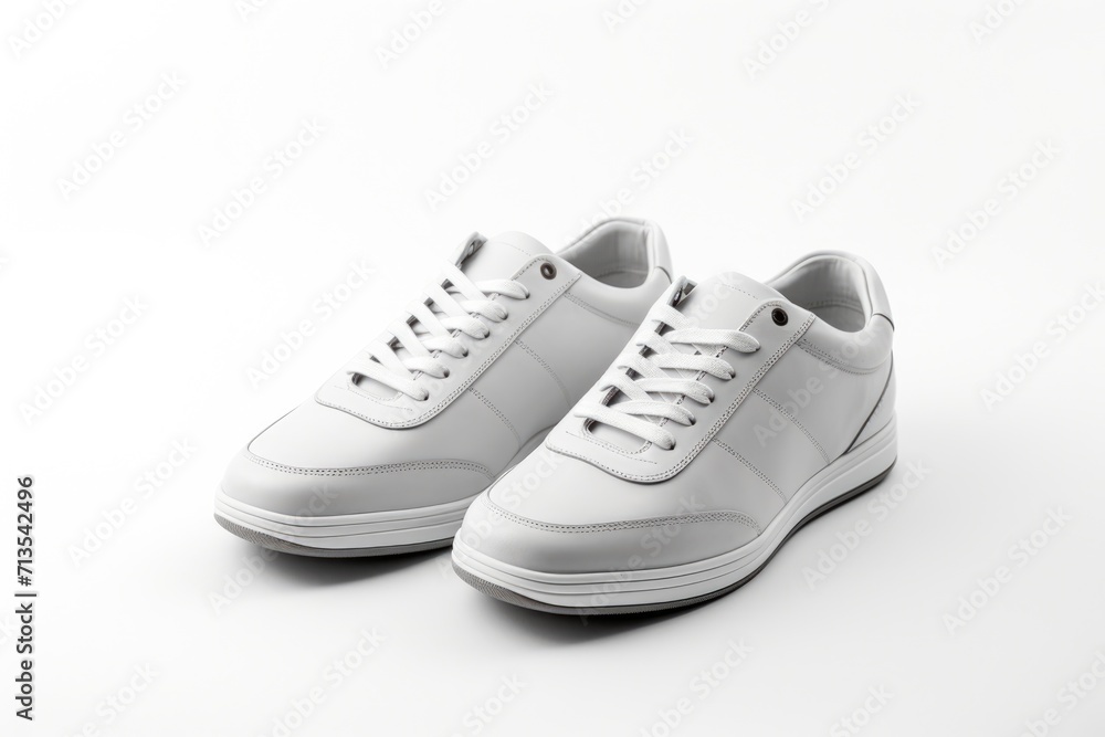 Modern Casual Shoes for Men. Isolated White Background with Leather Sneaker Footwear in Casual Modern Casual Shoes for Men. Isolated White Background with Leather Sneaker Footwear in Casual