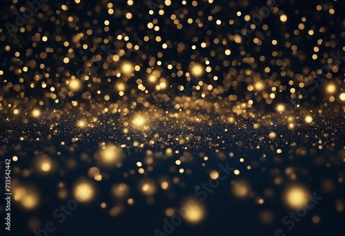 Abstract background with Dark blue and gold particle Christmas Golden light shine particles bokeh on