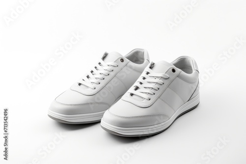 Modern Casual Shoes for Men. Isolated White Background with Leather Sneaker Footwear in Casual