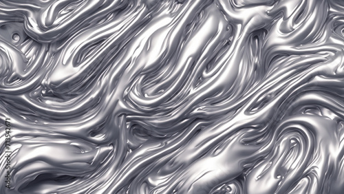 Silver smooth slime background - Generative AI photo