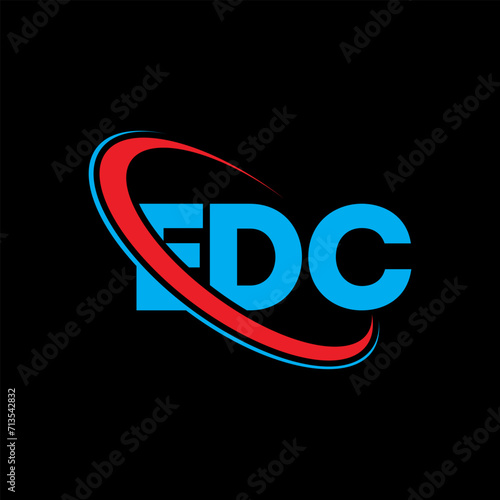 EDC logo. EDC letter. EDC letter logo design. Initials EDC logo linked with circle and uppercase monogram logo. EDC typography for technology, business and real estate brand.