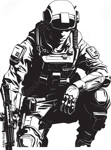 Wallpaper Mural Neon Nomad Futuristic Soldier Emblem for Cyber Warfare Augmented Avenger Vector Logo of a Cyber Soldier Torontodigital.ca