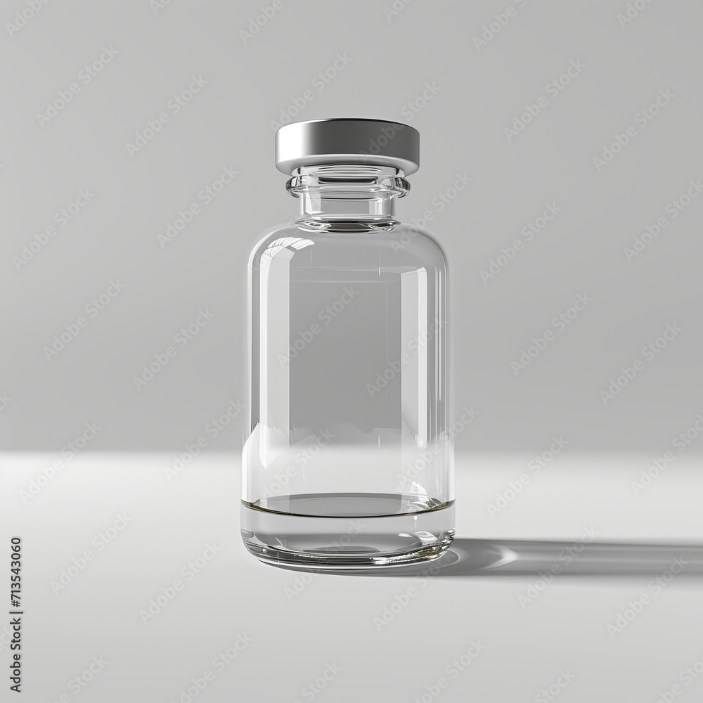 Mockup of modern medical glass bottle, phial, vial Mockup of modern medical glass bottle, phial, vial