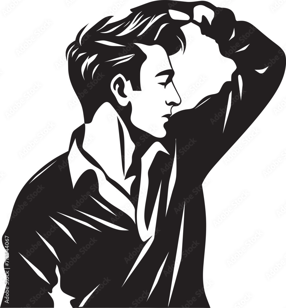 Thought Tangle Depressed Man Logo in Vector Despair Dance Scratching Head Icon Design Thought Tangle Depressed Man Logo in Vector Despair Dance Scratching Head Icon Design