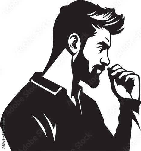 Despair Dance Scratching Head Icon Design Perplexed Puzzle Vector Icon of a Desperate Soul