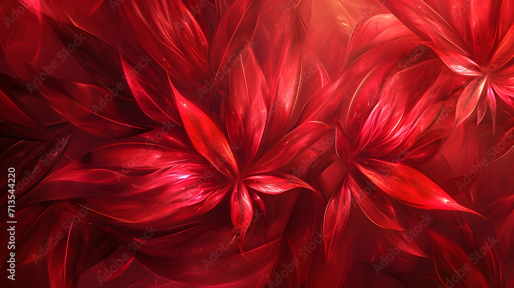 Close-up of Vibrant Red Flower Surrounded by Abundant Leaves Close-up of Vibrant Red Flower Surrounded by Abundant Leaves