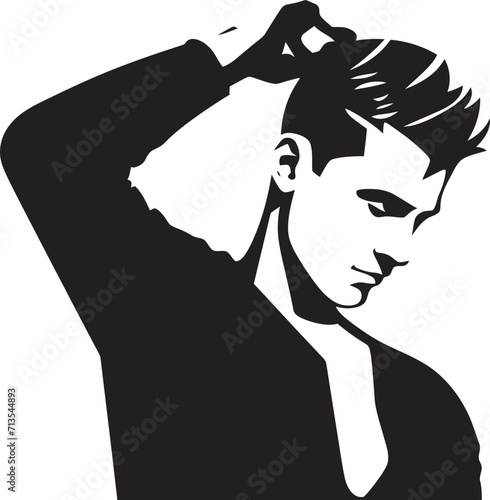 Desolation Dilemma Emblem of a Confused Character Mindset Muddle Vector Logo of a Perplexed Figure