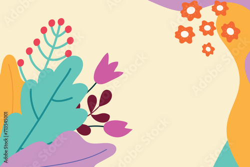 Floral abstract background. Template with flowers for the design of cards  covers.