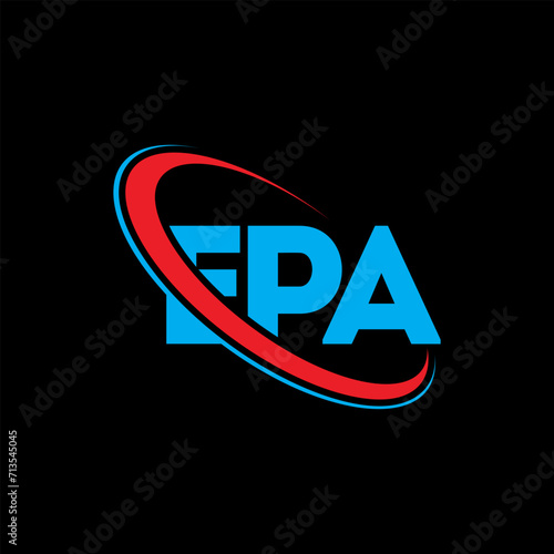 EPA logo. EPA letter. EPA letter logo design. Initials EPA logo linked with circle and uppercase monogram logo. EPA typography for technology, business and real estate brand.