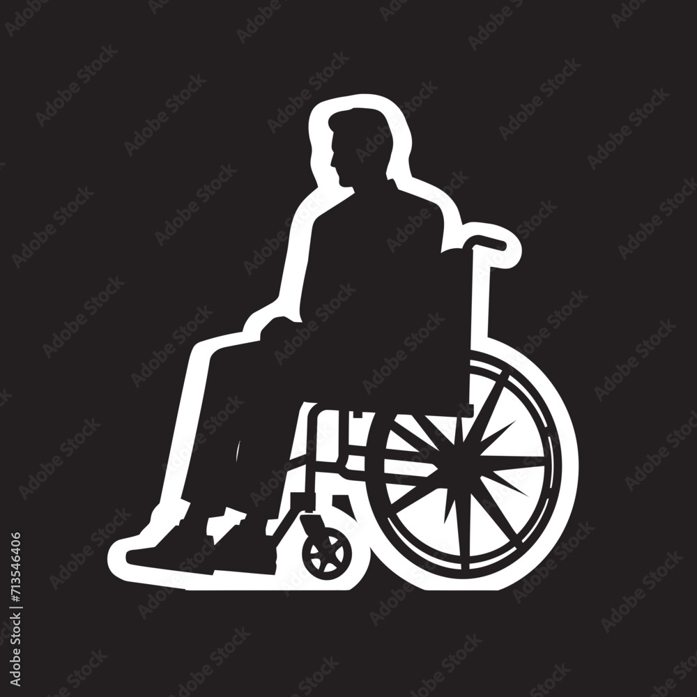 Infinite Access Disabled Person on Wheelchair Mobile Freedom Inclusive Wheelchair Icon