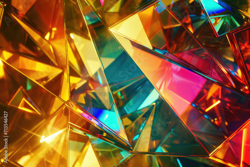 A close-up view of a bunch of shiny triangles. Perfect for modern and abstract designs
