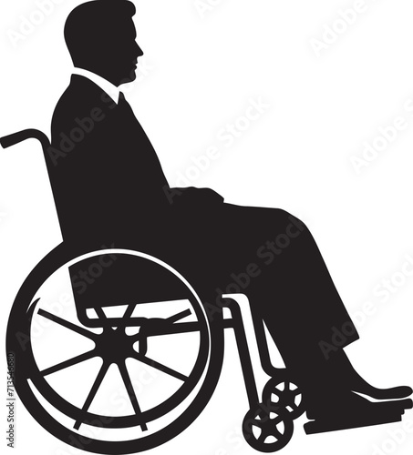 Adaptive Mobility Inclusive Wheelchair Logo Rolling Beyond Limits Disabled Person in Wheelchair