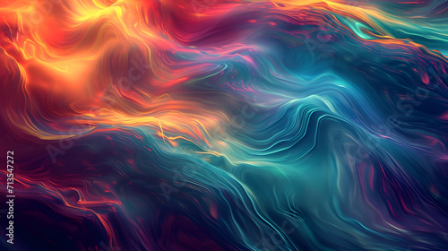 Vibrant Abstract Painting of a Colorful Wave
