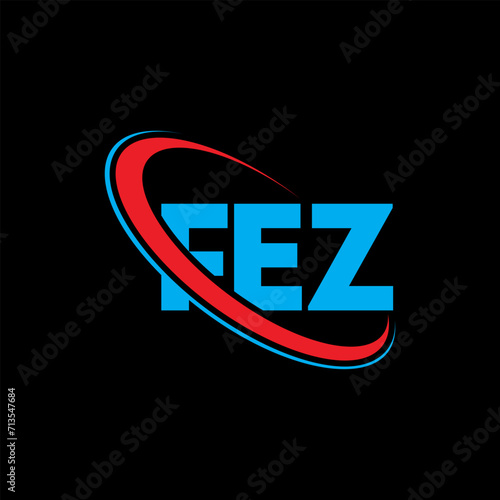 FEZ logo. FEZ letter. FEZ letter logo design. Initials FEZ logo linked with circle and uppercase monogram logo. FEZ typography for technology, business and real estate brand.