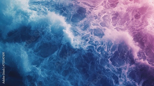 Blue and Pink Waves Grace a Vast Body of Water