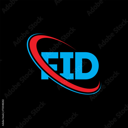 FID logo. FID letter. FID letter logo design. Initials FID logo linked with circle and uppercase monogram logo. FID typography for technology, business and real estate brand. photo