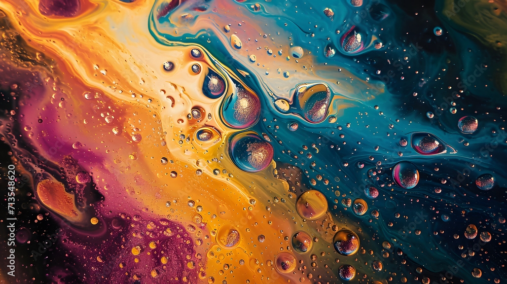 Close-Up Image of Water Drops in Liquid Close-Up Image of Water Drops in Liquid
