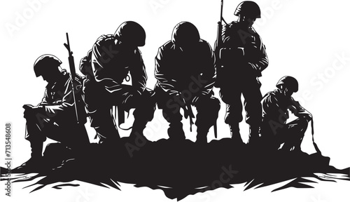 Alliance Phalanx Soldiers Vector Icon Squad Symmetry Military Squad Emblem