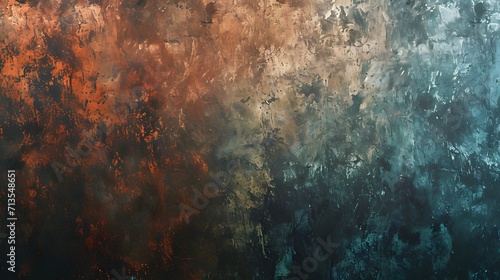 Abstract Painting in Orange and Blue, Vibrant Colors in a Modern Art Piece