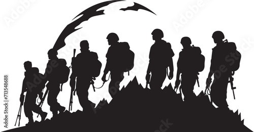 Battalion Bond Soldiers Unity Emblem Alliance Phalanx Soldier Group Vector Logo